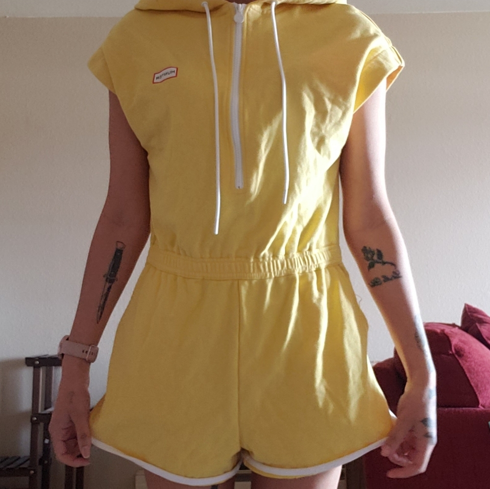 Hunter Yellow Hooded Romper